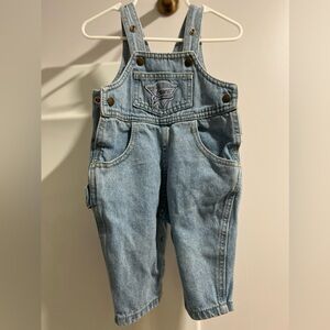Vintage Guess Baby Boy Blue Denim Overalls 6 Months Made in USA Bubble
